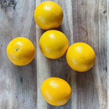 Load image into Gallery viewer, 5 small fresh oranges on a wooden board

